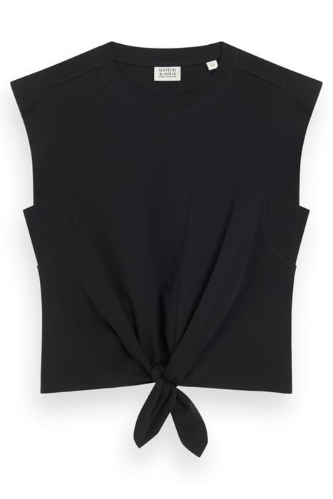 SLEEVELESS KNOTTED T-SHIRT BLACK 4