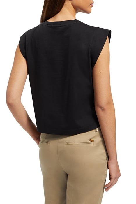 SLEEVELESS KNOTTED T-SHIRT BLACK 2