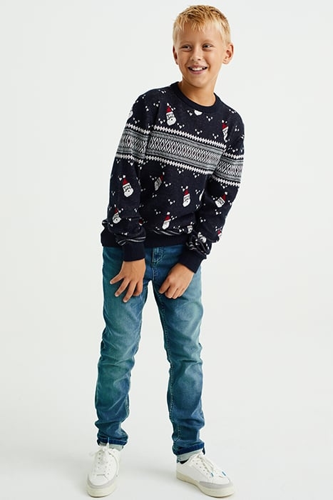 KNITTED PULLOVER NAVY BLUE 2