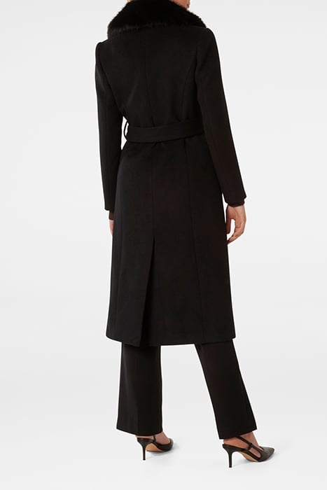 FRANKIE FAUX FUR COLLAR COAT BLACK 2