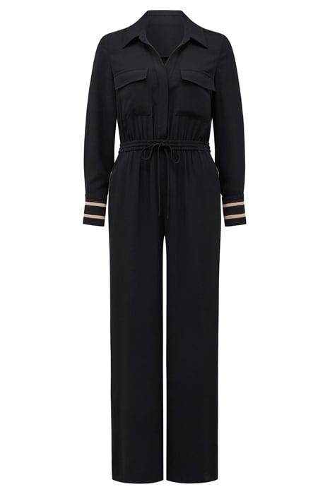 ASHER SIDE STRIPE JUMPSUIT BLACK 3