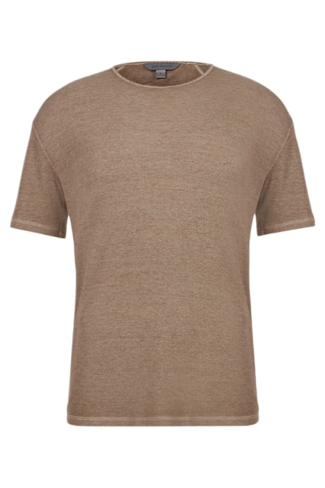 SUTTON SLIM FIT SS RIB CREW WITH BURN OU OAT 1