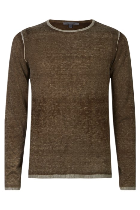 PETE LONG SLV CREW NECK WITH REVERSE PRI RUSSET 1