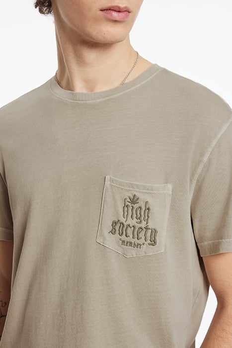 SS CREW POCKET TEE - HIGHSOCIETY FOSSIL GREY 3