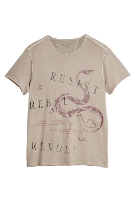 SS RAW EDGE TEE - REVOLT DRIED PETAL 2
