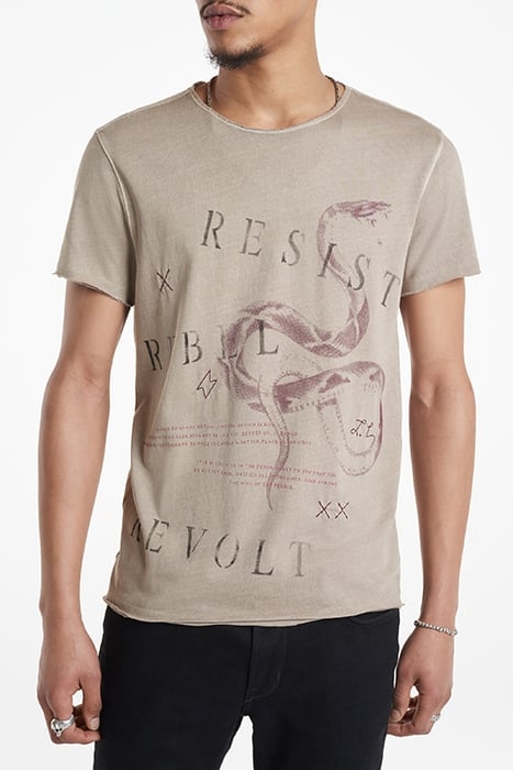 SS RAW EDGE TEE - REVOLT DRIED PETAL 1