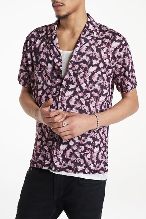 LEFLORE REGULAR FIT SS CAMP SHIRT WITH F ANTIQUE ROSE 1