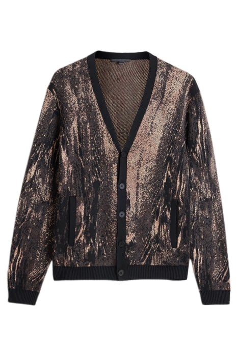 RAIDER LS WATERFALL JACQUARD CARDIGAN TERRA BROWN 2