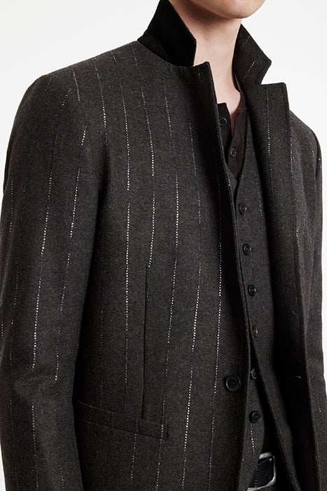 SLIM FIT ONE BUTTON SKINNY NOTCH LAPEL S ESPRESSO 3