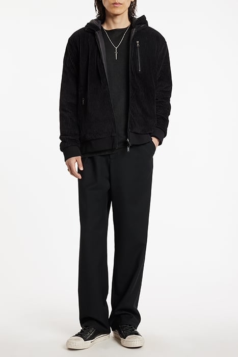 ADAMI LS QUILTED VELOUR HOOD JACKET BLACK 2