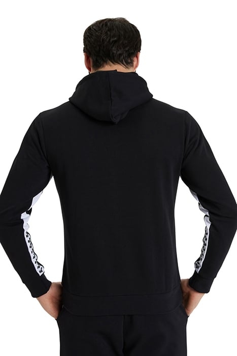 ARENA ICONS HOODED SWEAT SOLID BLACK-WHITE-BLACK 3