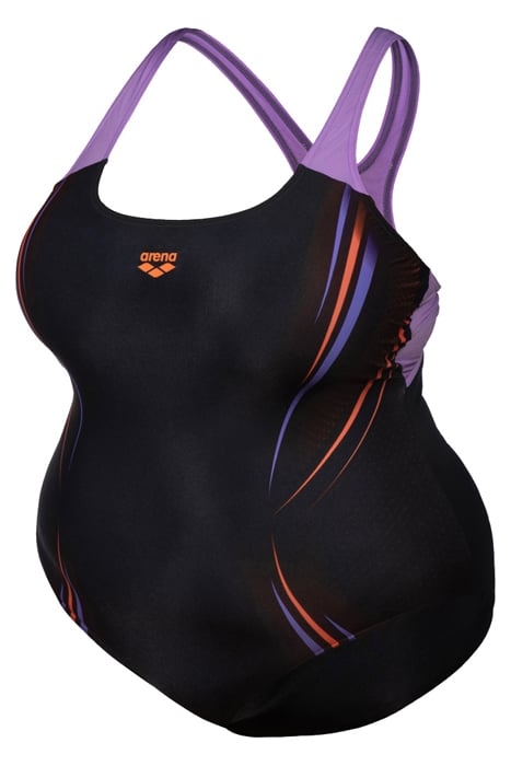 WOMEN'S ARENA SPIKES SWIMSUIT SWIM PRO B BLACK-LAVANDA 6