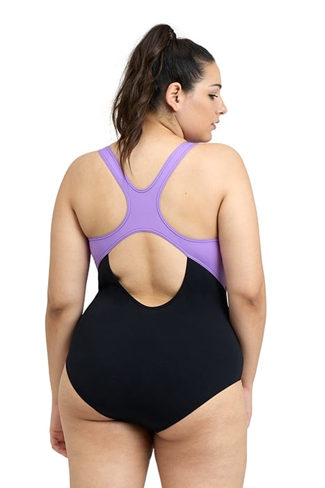WOMEN'S ARENA SPIKES SWIMSUIT SWIM PRO B BLACK-LAVANDA 2