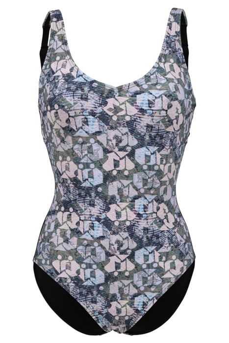 WOMEN'S BODYLIFT CHIARA SWIMSUIT WING B BLACK-TURQUOISE MULT 4