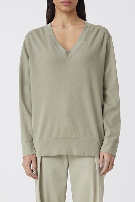 VNECK LONG SLEEVE GREY MARBLE 1