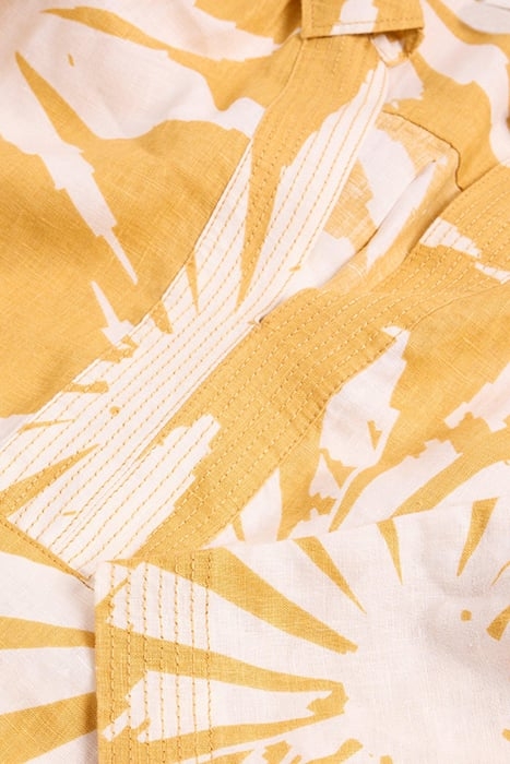 BLAIRE LINEN TUNIC CHARTREUSE PRINTED 4