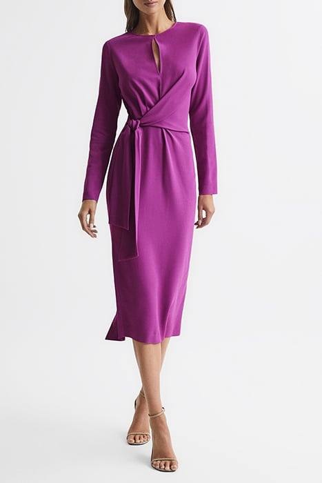 VALENTINA-TIE DRESS MAGENTA 1
