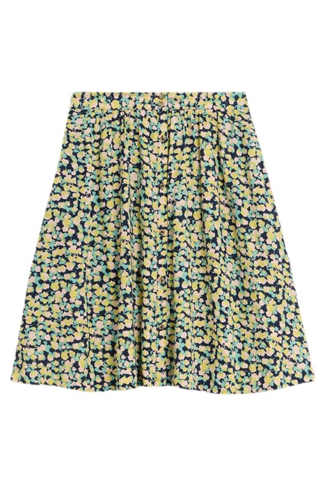 SARAH ECO VERO KNEE SKIRT NAVY PRINTED 1