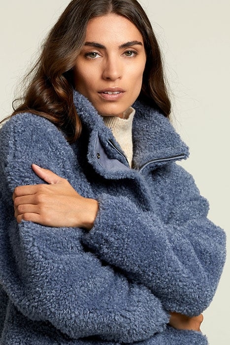 DENIM MOCK NECK COAT 4