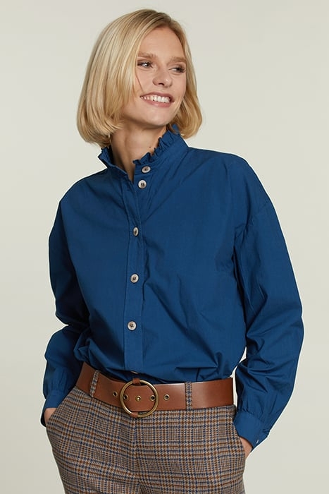 BLUE BLOUSE RUFFLE COLLAR 1