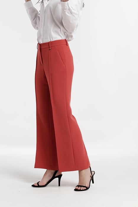 PLAIN WAVE AWON FLARED TROUSERS DOUBLE PLAIN WASHED RED 3