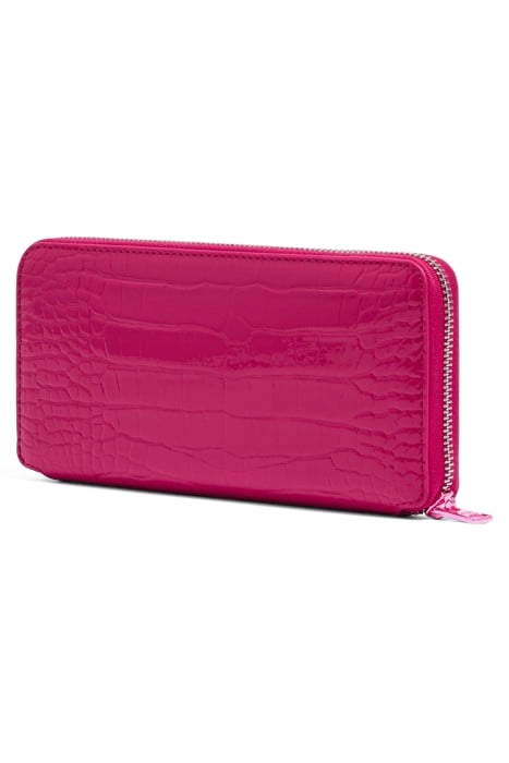 FUCHSIA MOCK CROC BOOK WALLET 2