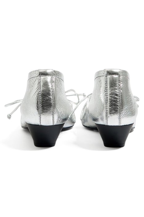 SILVER LEATHER COURT SHOE 4