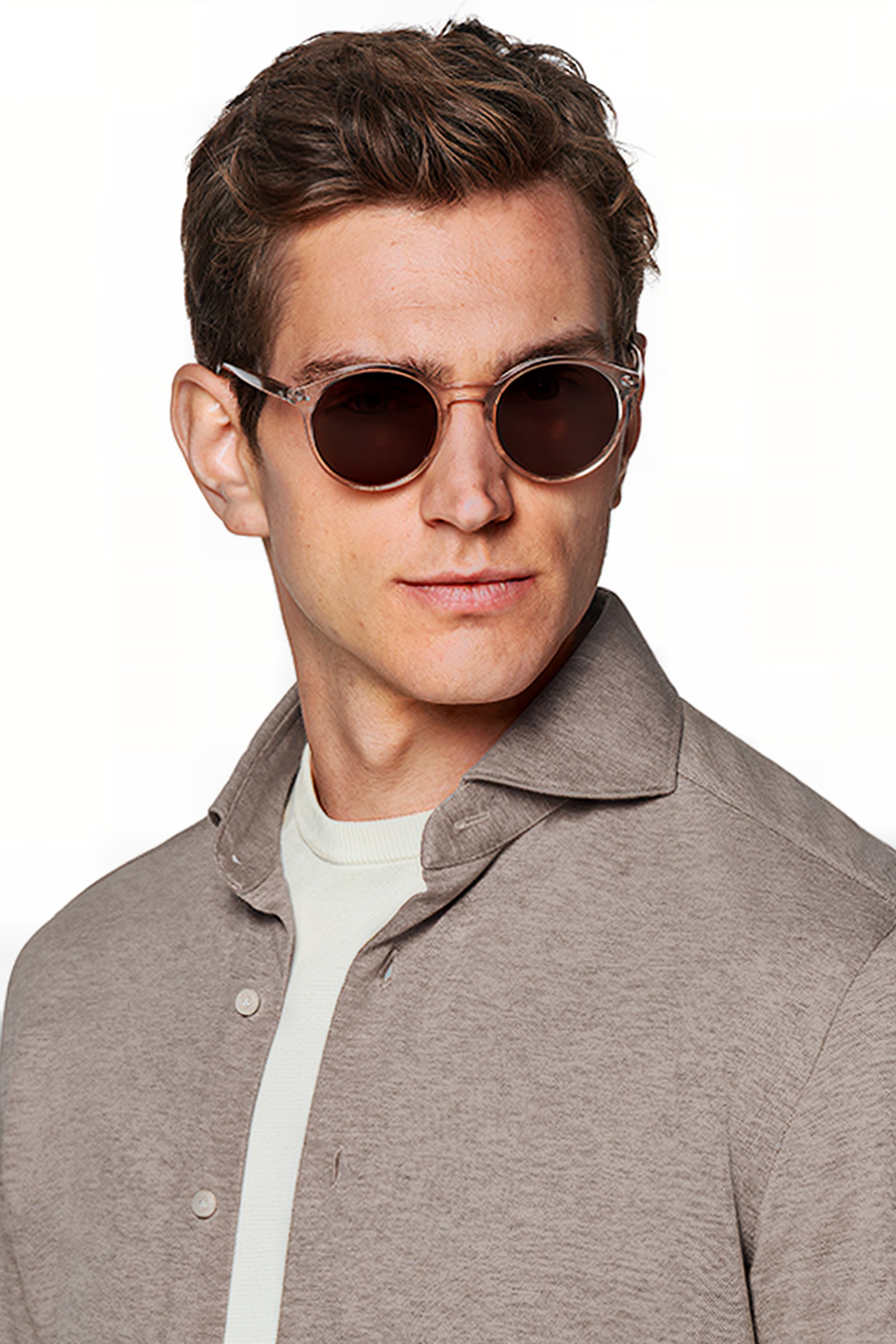 LIGHT BROWN EXTRA SLIM FIT SHIRT 4