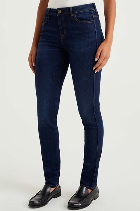 5-POCKET MID WAIST DARK BLUE 1