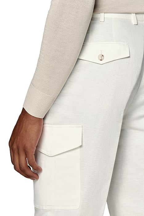 WHITE WIDE LEG TAPERED TROUSERS 6