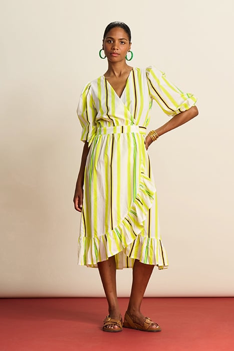 DRESS - STRIPED LEMON YELLOW 1