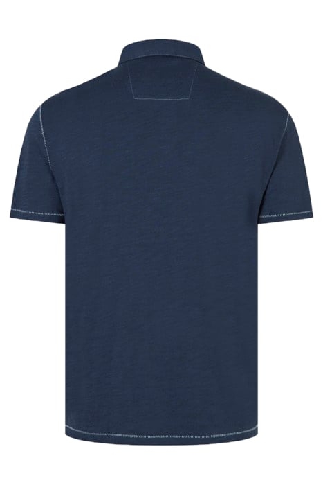 SS SOFT COLLAR COTTON SLUB POLO OILED BLUE 3