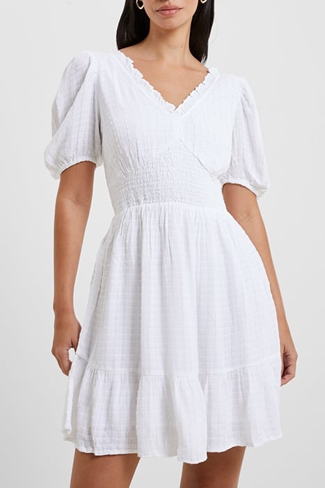 BIRCH PUFF SLEEVE DRESS WHITE 1