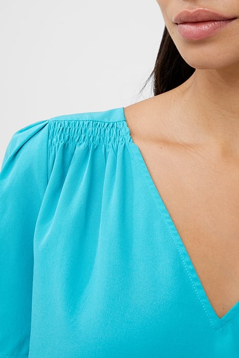 CREPE LIGHT V NECK TOP GREEN 4