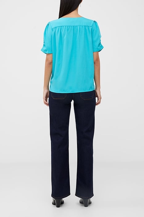 CREPE LIGHT V NECK TOP GREEN 3