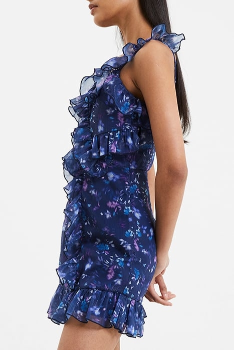 ADEN BAI LUREX FRILL CAMI DRES BLUE 4