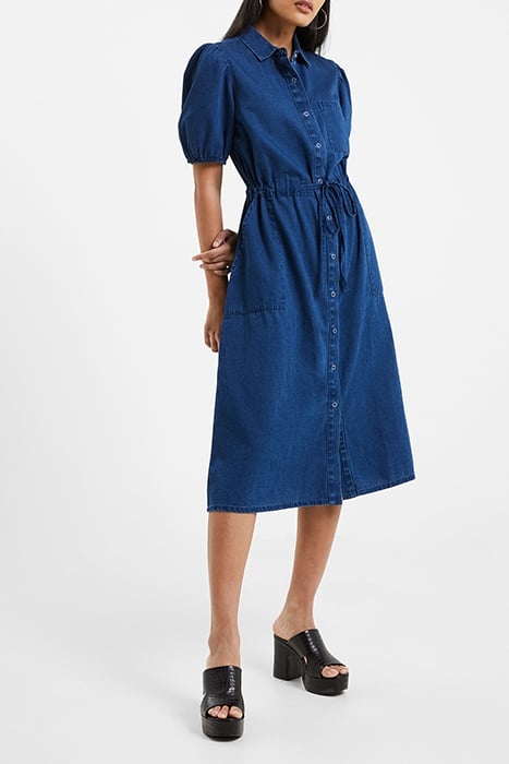 ZAVES CHAMBRAY SS SHIRT DRESS BLUE 1