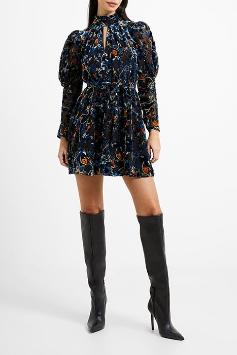 AVERY BURNOUT LS DRESS BLACK 2