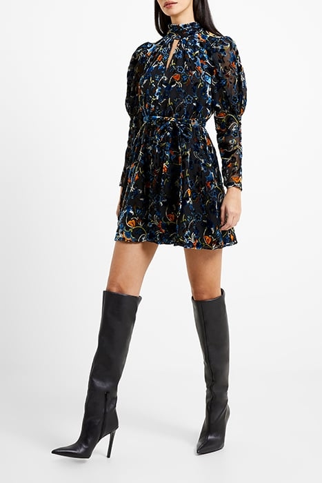 AVERY BURNOUT LS DRESS BLACK 4