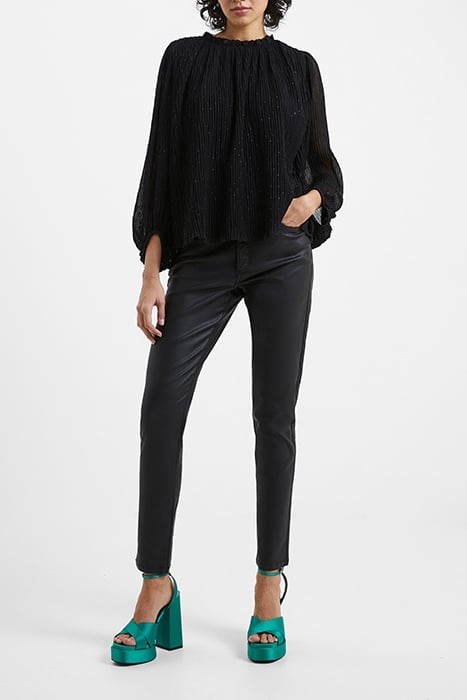 CALLIE LUREX PLEATED TOP BLACK 2