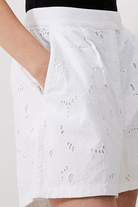 RHODES COTTON EMBROIDER SHORTS WHITE 6