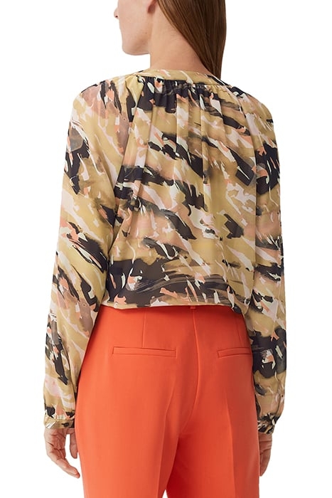 COMMA BLOUSES BROWN AOP 2