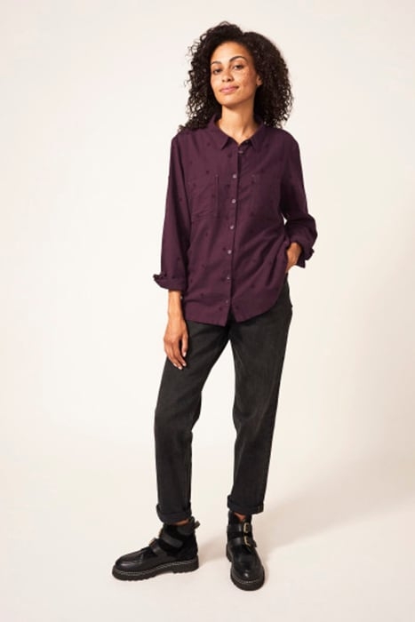 EMILIA COTTON SHIRT PLUM 2