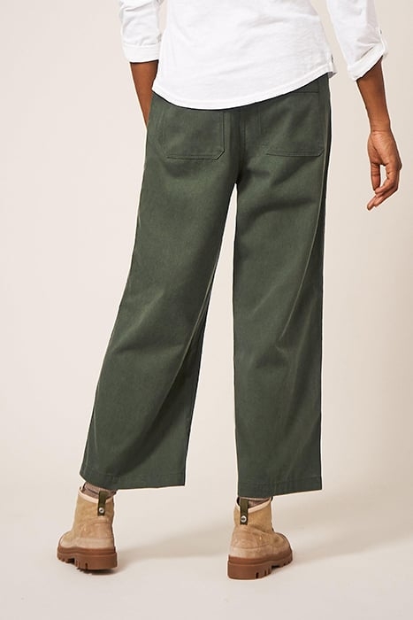 HARPER WIDE LEG TROUSER DARK GREEN 2