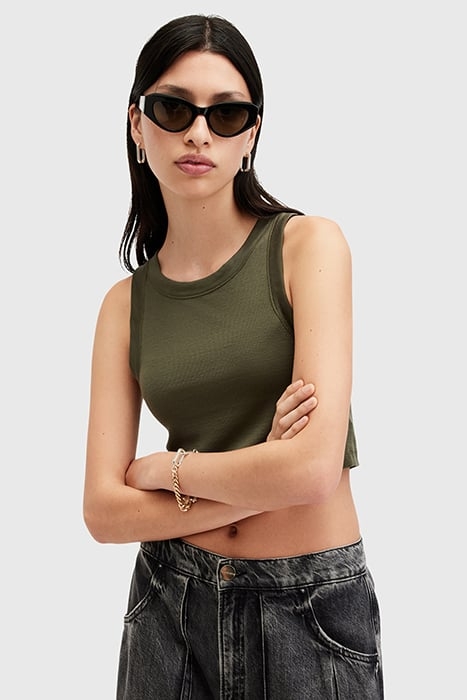RINA CROPPED TANK TARMAC GREEN 1
