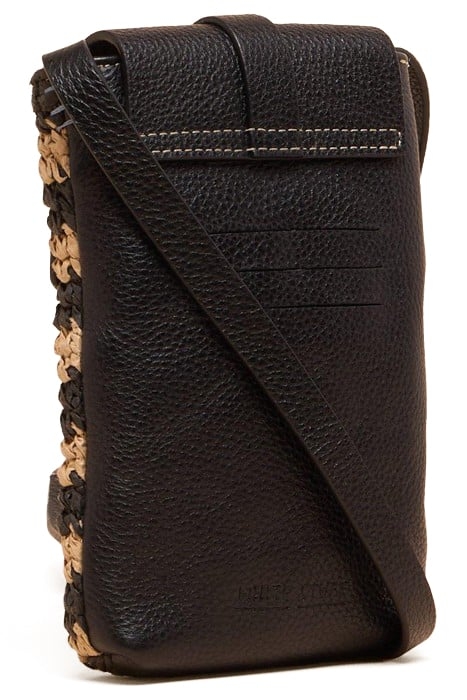 CLARA BUCKLE RAFFIA PHONE BAG BLACK MULTI 2