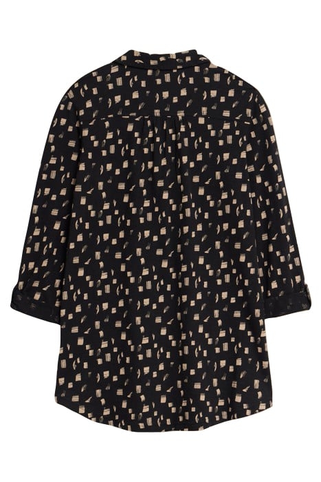 ANNIE LONGLINE SHIRT BLACK PRINTED 2