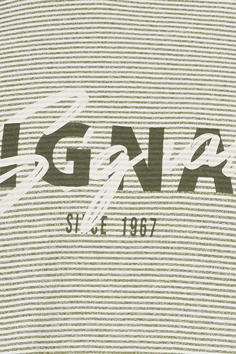 LUKESI PRINT STRIPE TEE OLIVE GARDEN 7