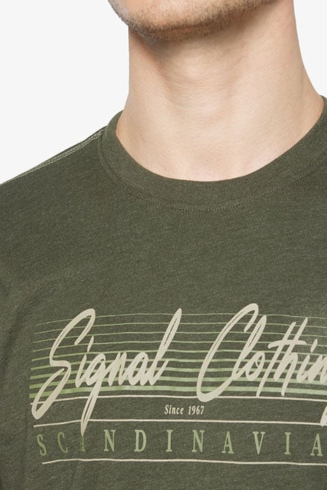 LIAMSI FRONT PRINT TEE+ FULL GREEN MELANGE 6