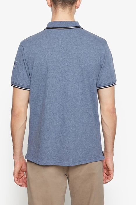 LUCASSI BADGE POLO BLUE AUTUMN MELANGE 2